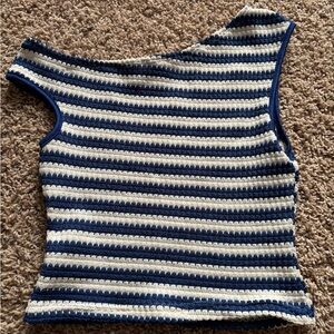 Striped Blue and White Women's Top
